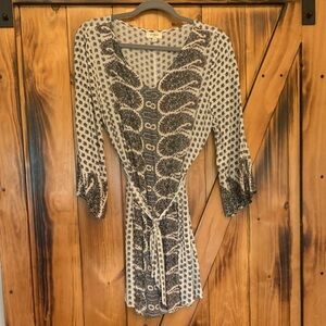 Umgee Blue and White Patterned Dress